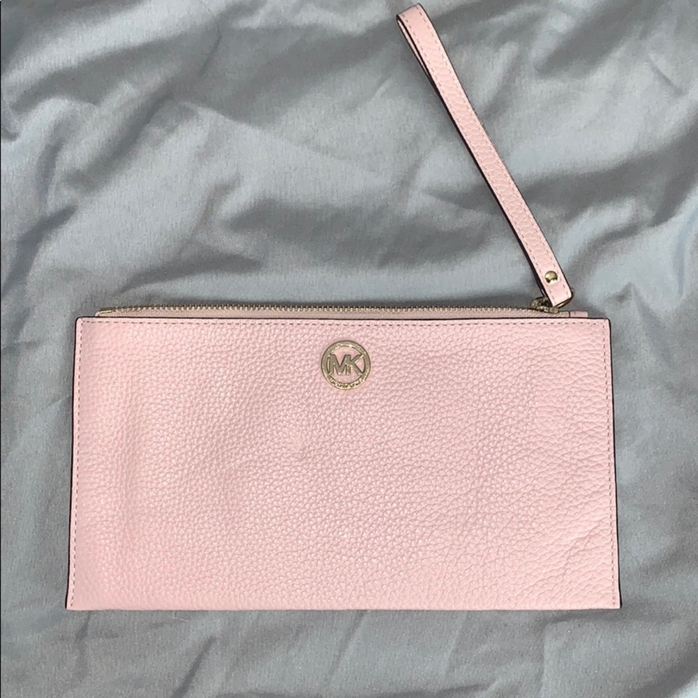 MK Michael Kors wristlet baby pink clutch wristlet